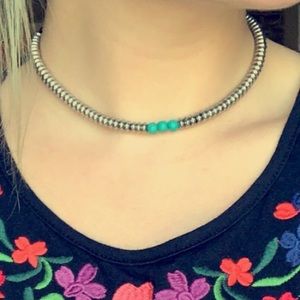 Navajo Pearl Inspired Necklace with Turquoise